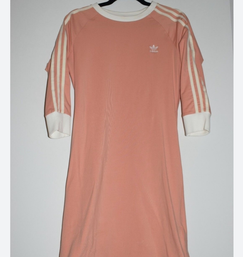 Adidas light pink dress never 3/4 sleeves